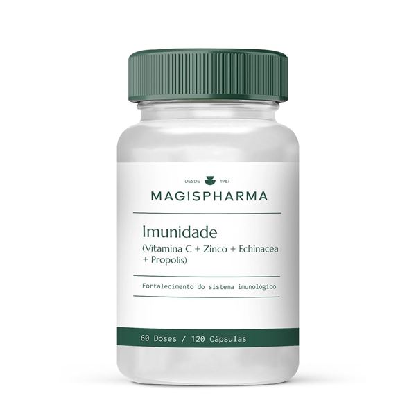 Imunidade (Vitamina C + Zinco + Echinacea + Própolis) 60 Doses 120 Cápsulas Imunidade (Vitamina C + Zinco + Echinacea + Própolis) 60 Doses 120 Cápsulas