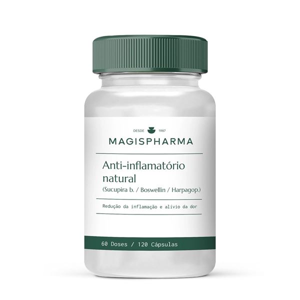 Anti-inflamatório Natural (Sucupira b. / Boswellin / Harpagop.) 60 Doses (120 Cápsulas) Anti-inflamatório Natural (Sucupira b. / Boswellin / Harpagop.) 60 Doses (120 Cápsulas)
